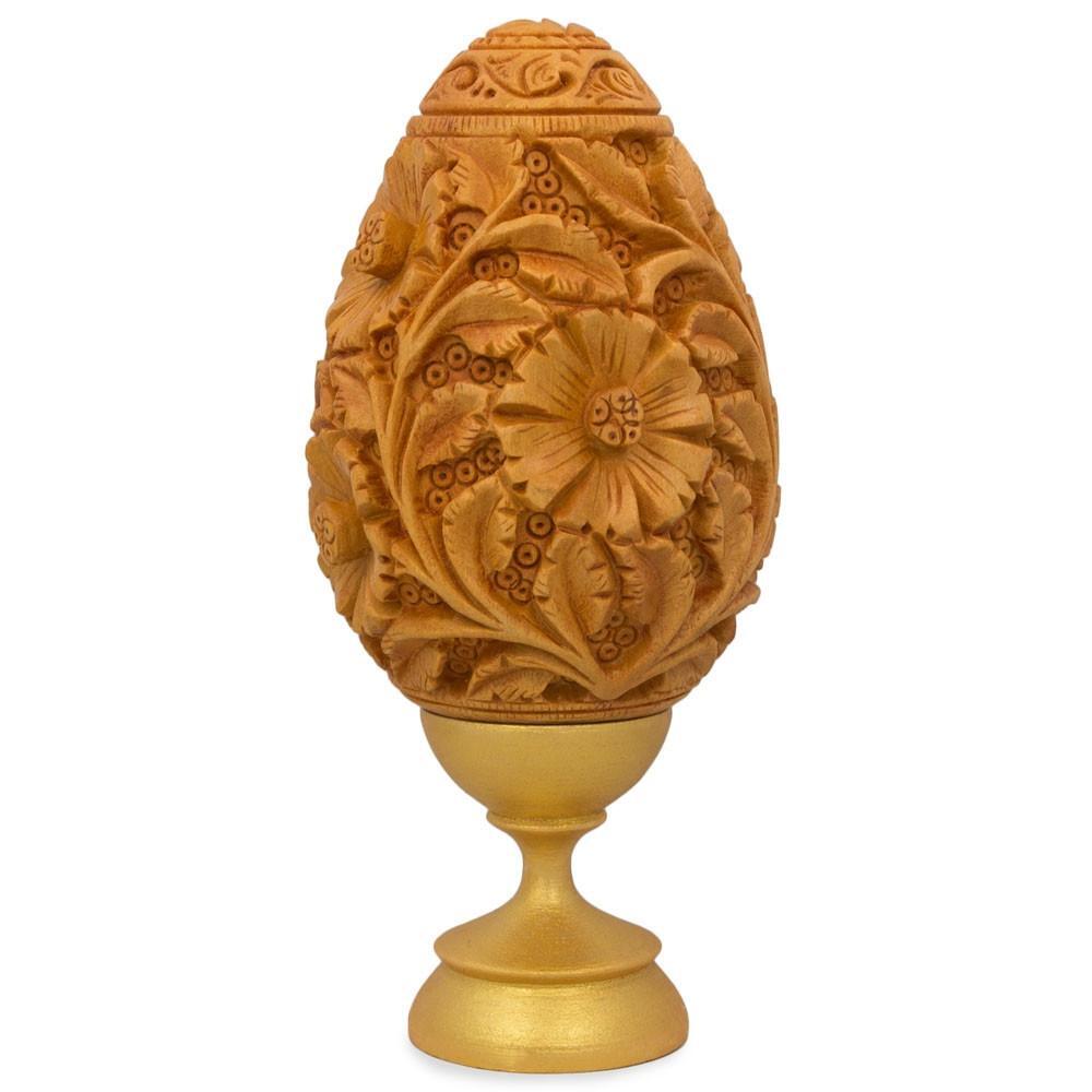 Set of 3 Metallic Gold Wooden Ukrainian Egg Sphere Stand... r Display 1.6 Inches
