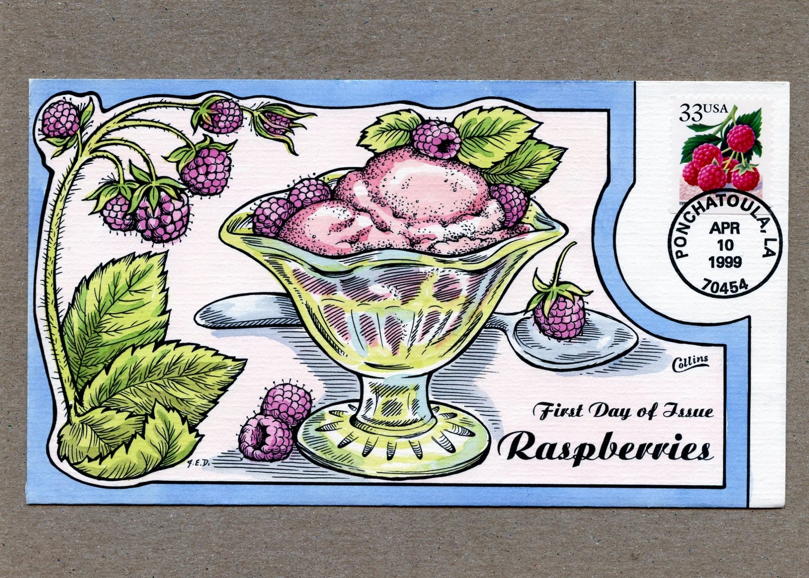 WWLF COLLINS FDC   BERRIES   3295   RASPBERRIES