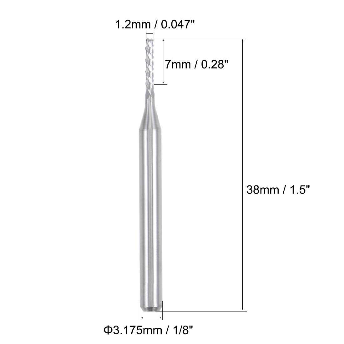 10Pcs 1.2mm Carbide End Mill Engraving Milling Cutter CNC Router Bit 1/8" Shank