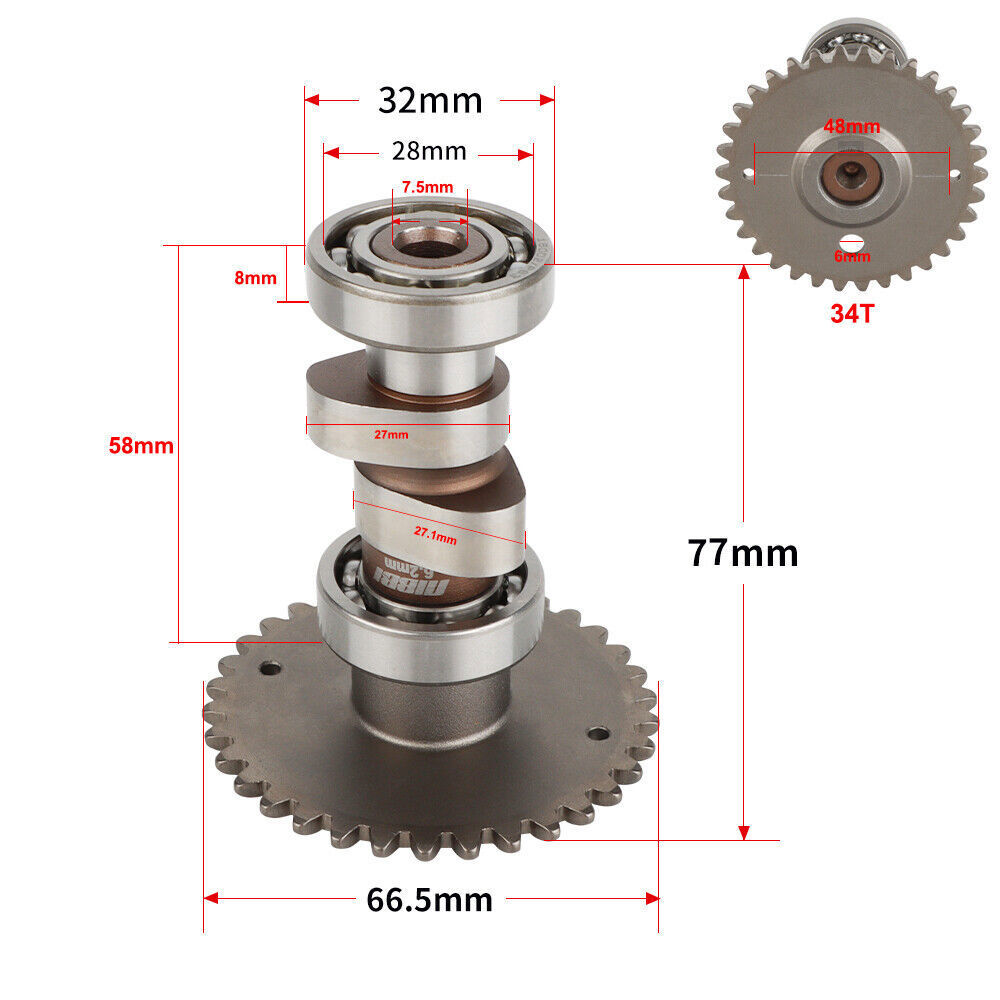 NIBBI Performance A12 Camshaft for GY6 125cc 232cc Scooter ATV Kart Motor Moped