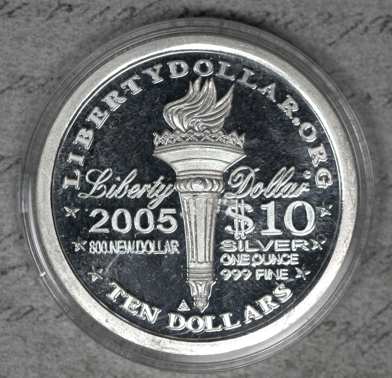 2005 1 oz .999 Silver Proof $10 Norfed Liberty Coin 1 Ounce Troy #3ZZY