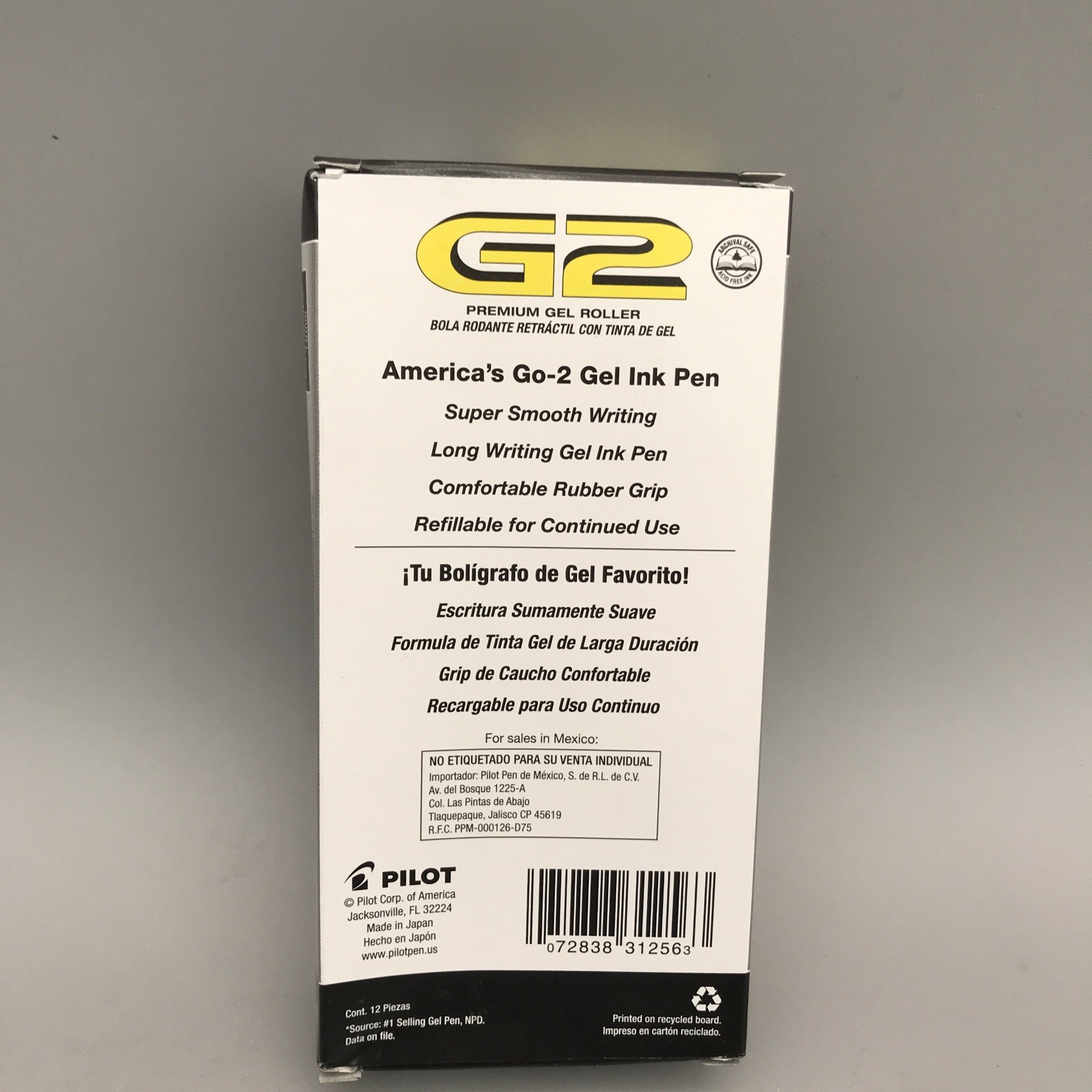 12 Pack Pilot G2 Bold 10 Mm Black Gel Ink Pen Office Supply 31256 New