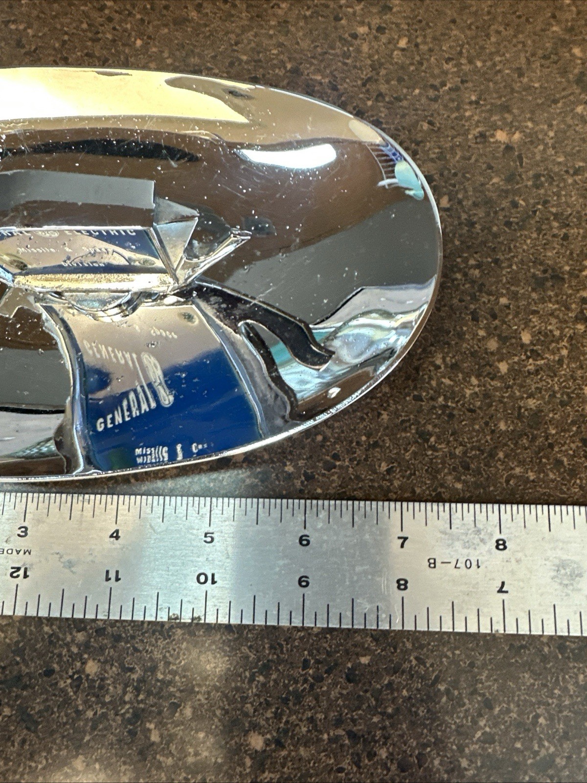 Vtg 1960s GE Missile & Space Division Chrome Ashtray NASA Aerospace Contractor