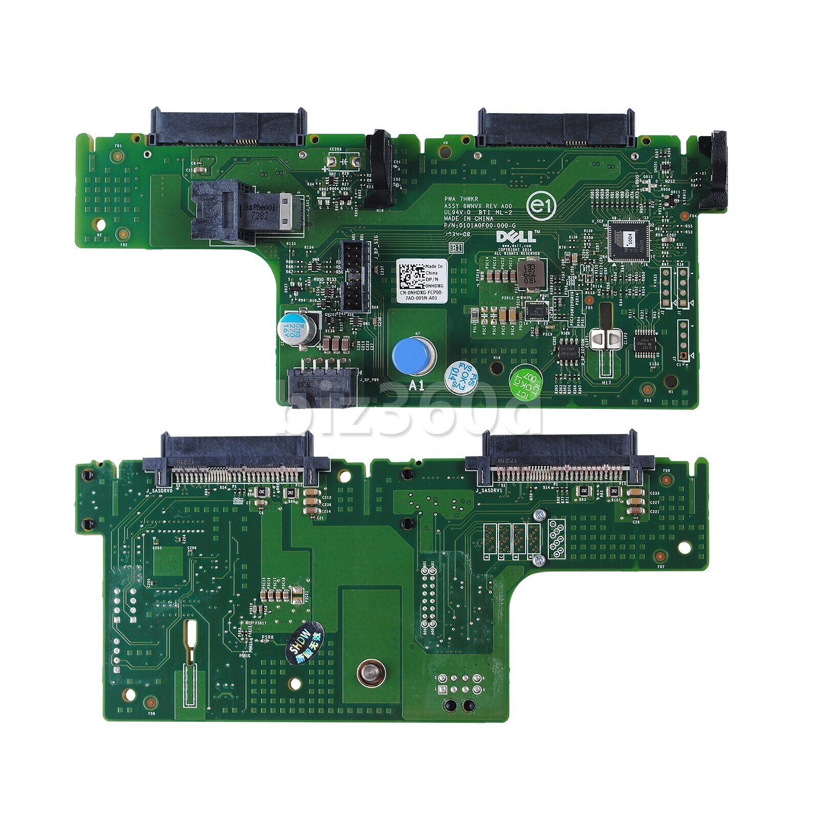 Dell R730xd 2x 2.5" SFF Rear Flex Bay HDD Backplane with Cable 6WNVX NHDXG USA