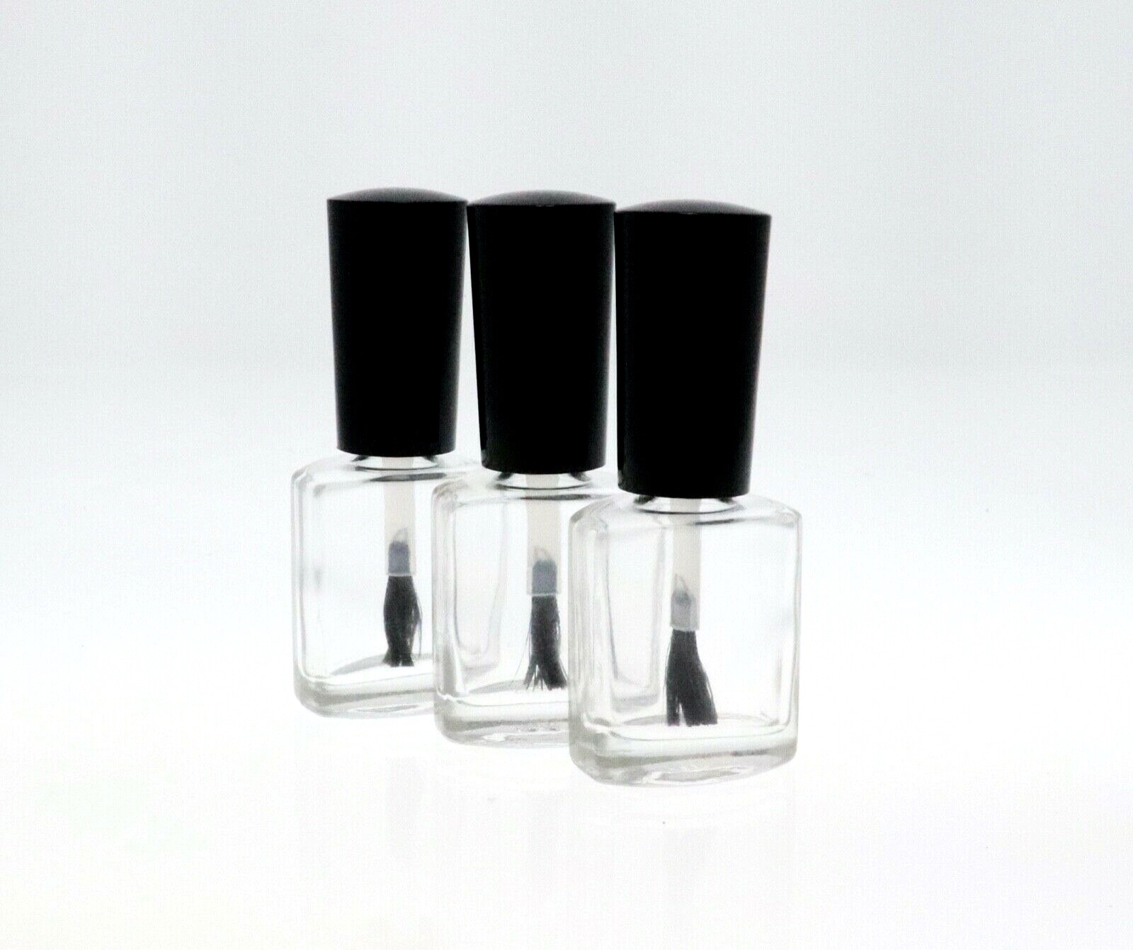 25 Empty Nail Polish Bottle - 7.5ml with Cap and Brush - Clear