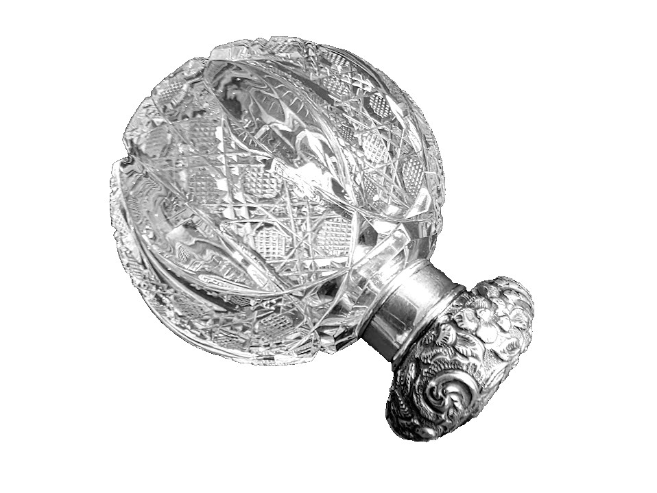 Fine Large Sterling Silver Topped Perfume Bottle Eyewinker Chester England 1899