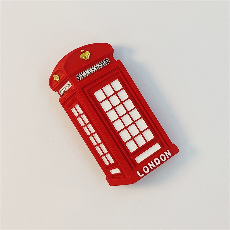 Telephone Booth London England Tourist Travel Souvenir 3D Resin Fridge Magnet