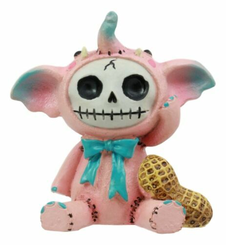 Ebros Gift Pink Elefun Elephant Furrybones Statue Display Mini Skeleton