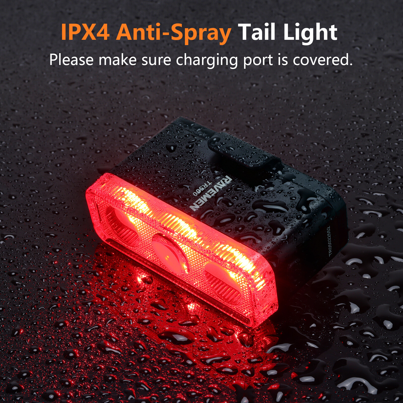 RAVEMEN TR500 Bike Tail Light Bicycle Brake LED Rear Light Rechargeable 1600mAh