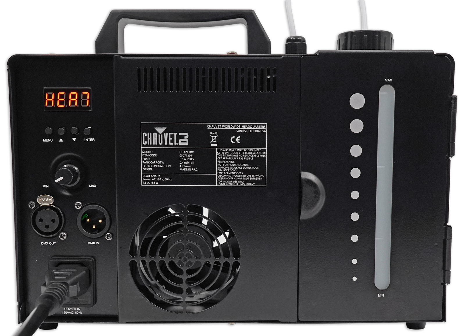 Chauvet DJ Hurricane Haze 1DX Water Based Haze Machine Hazer + Gallon of Fluid