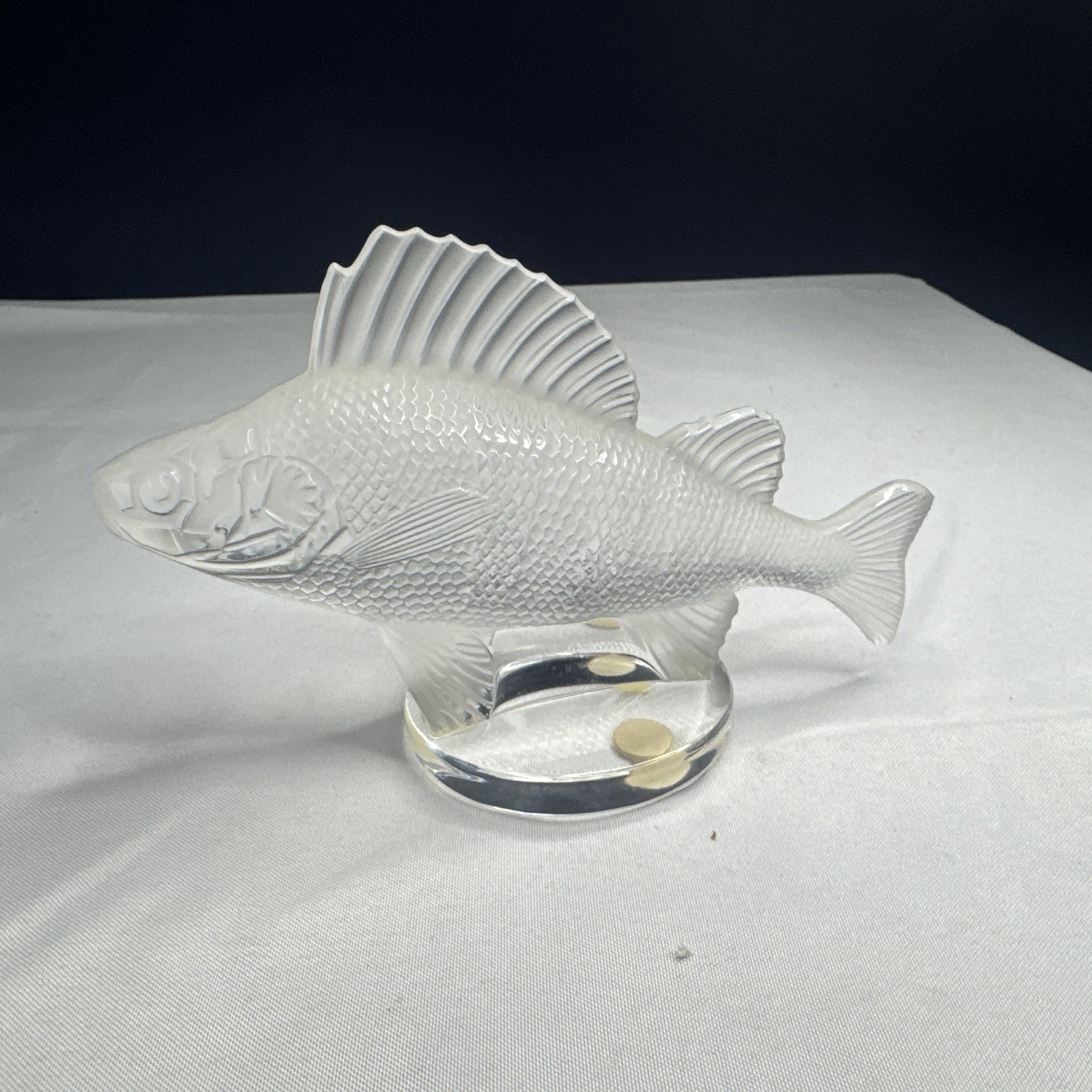 Signed Lalique Crystal Perch Art Glass “Poission Perche”