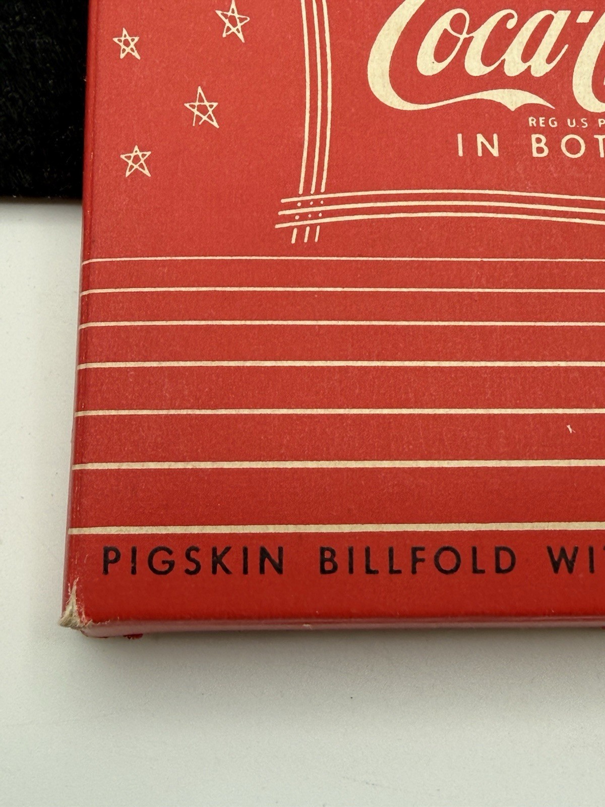 Vintage Coca Cola Pigskin Wallet w/ Box NIB NOS BILLFOLD WOW UNUSED