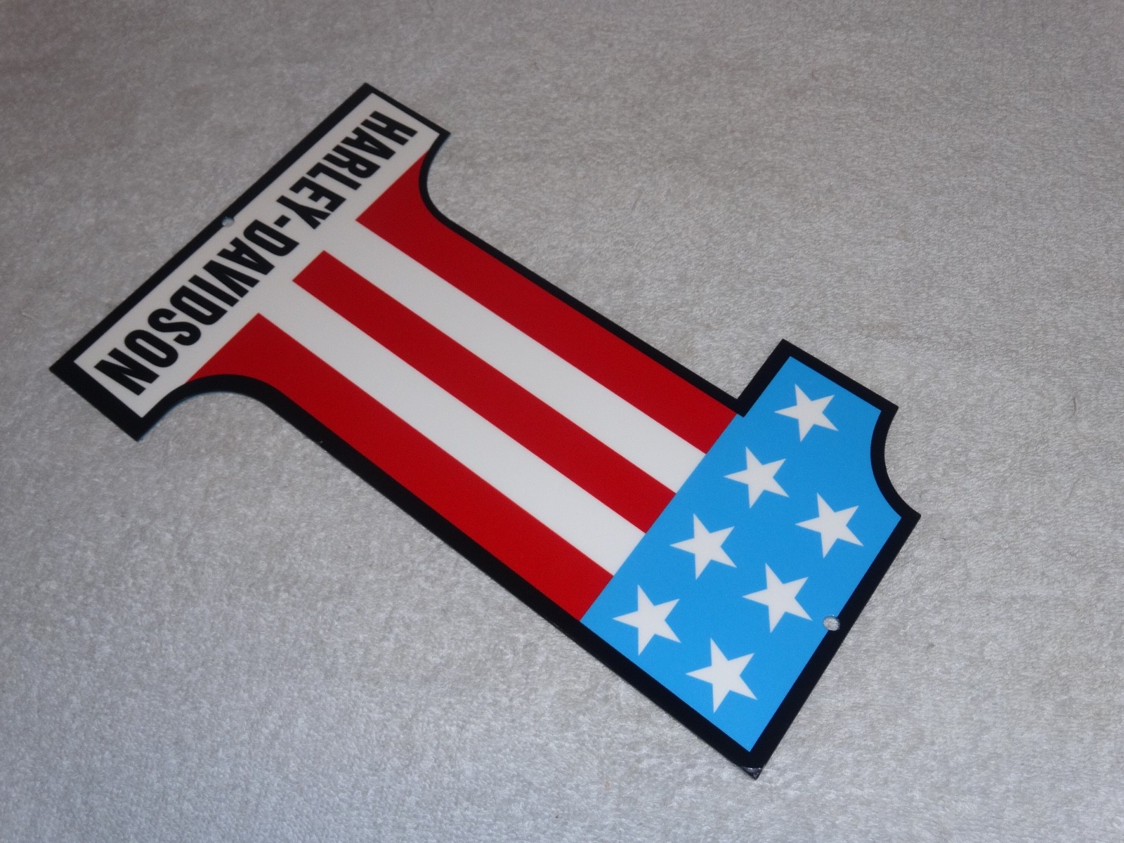 VINTAGE HARLEY DAVIDSON #1 MOTORCYCLES 12" METAL GASOLINE & OIL MOTORCYCLE SIGN!