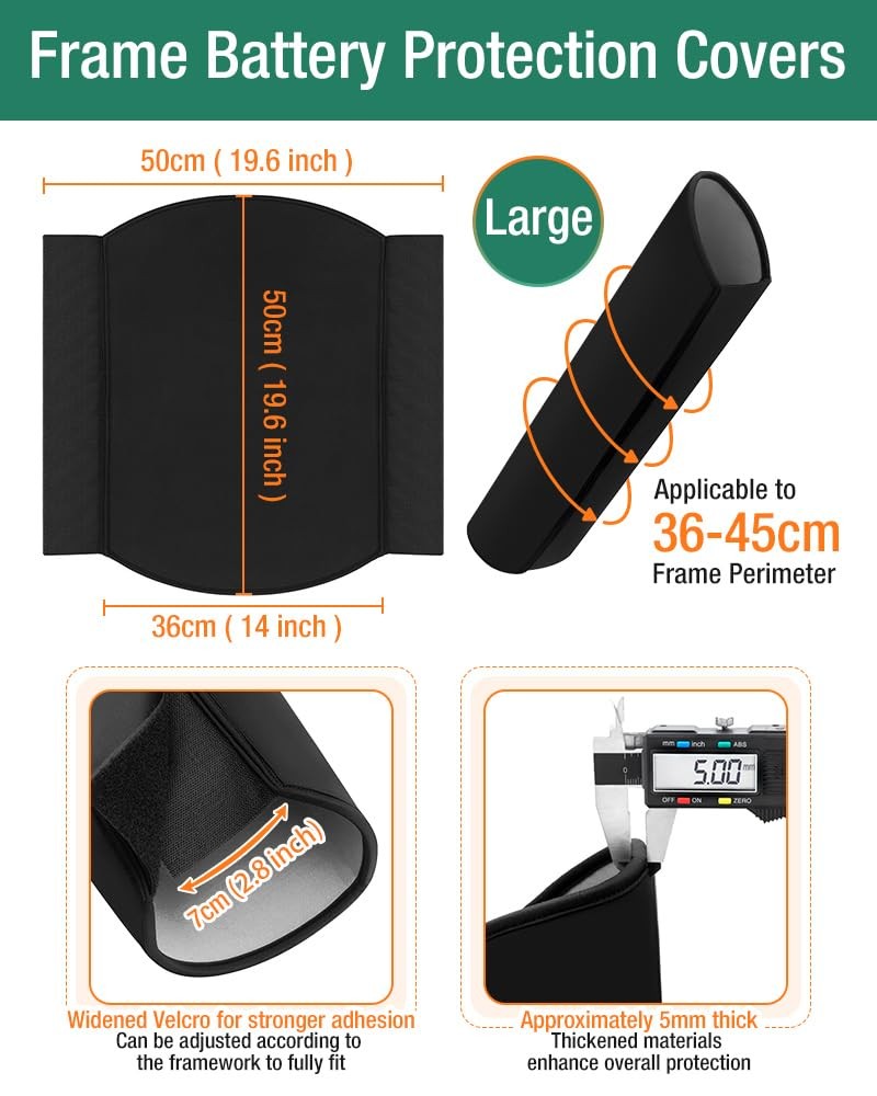 Large Size Ebike Battery Cover Waterproof Bicycle Frame Battery Protector Cover