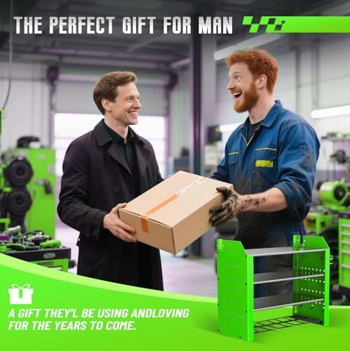 Power Tool Organizer Wall Mount with Charging Station, 4 Layers Garage Storage