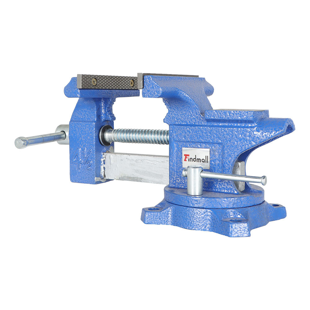 4.5" Bench Vise with Anvil Swivel Locking Base Table top Clamp Heavy Duty Vice