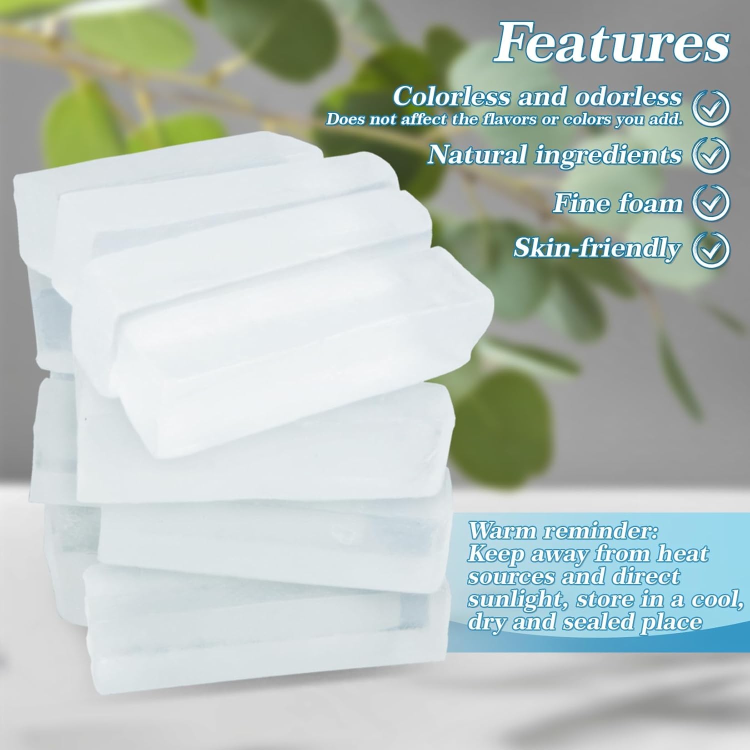 Soap Base Natural 14.8oz - Clear Glycerin Base for Soap Making Melt and Pour Org