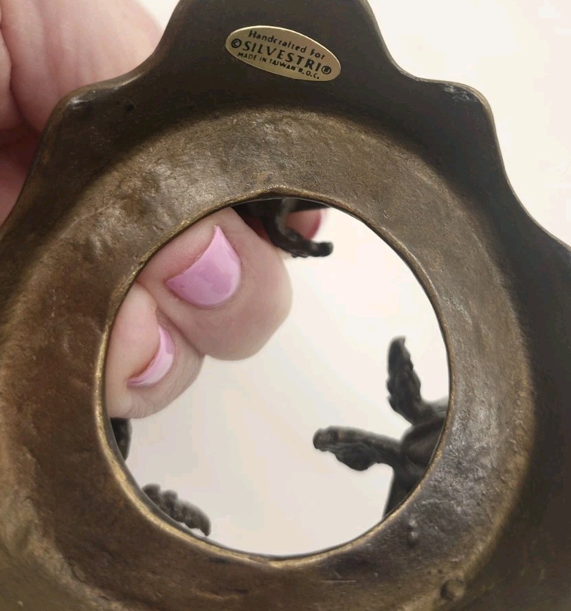 ​Vintage Silvestri Brass Cherub Angel Sphere Stand Trio Musical Instrument VTG