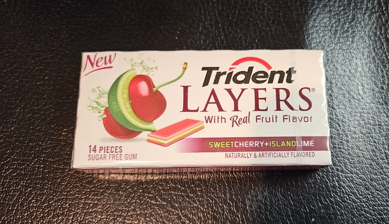 Trident Layers Sweet Cherry Island Lime Single pack Discontinued Chewing Gum