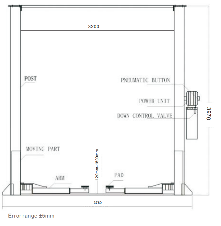 Heavy Duty 12000 lb Capacity 2 Post 1200L Auto Car Lift Truck Hoist 220V