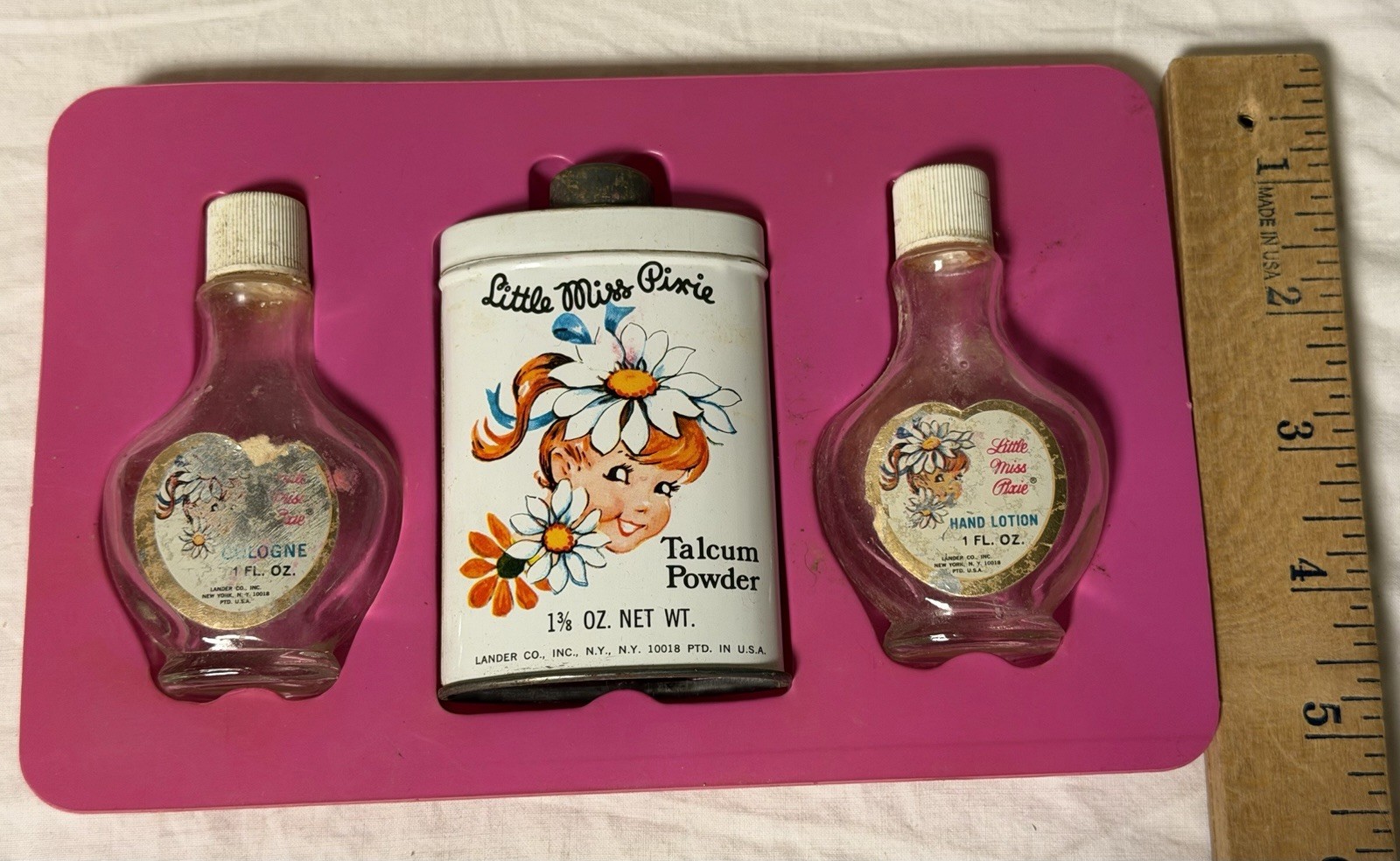 Vintage Little Miss Pixie Childs Gift Set Powder Lotion Cologne Lander Co. NY