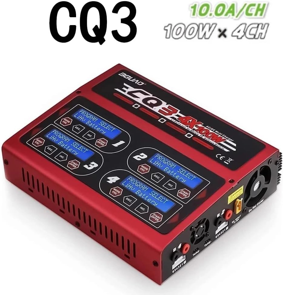 BGUAD CQ3 10A 100W 1-6S 100Wx4/10Ax4 Balance Charger with JST_XH Adapter