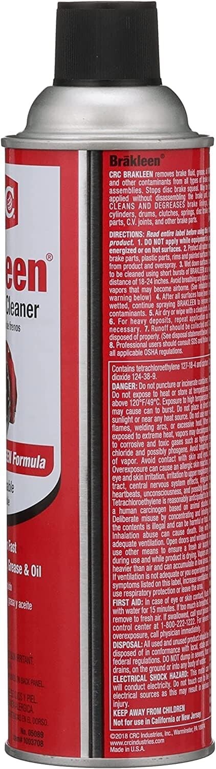 CRC 05089-Case Brakleen Brake Parts Cleaner (Non-Flammable),19oz, 12 Pack