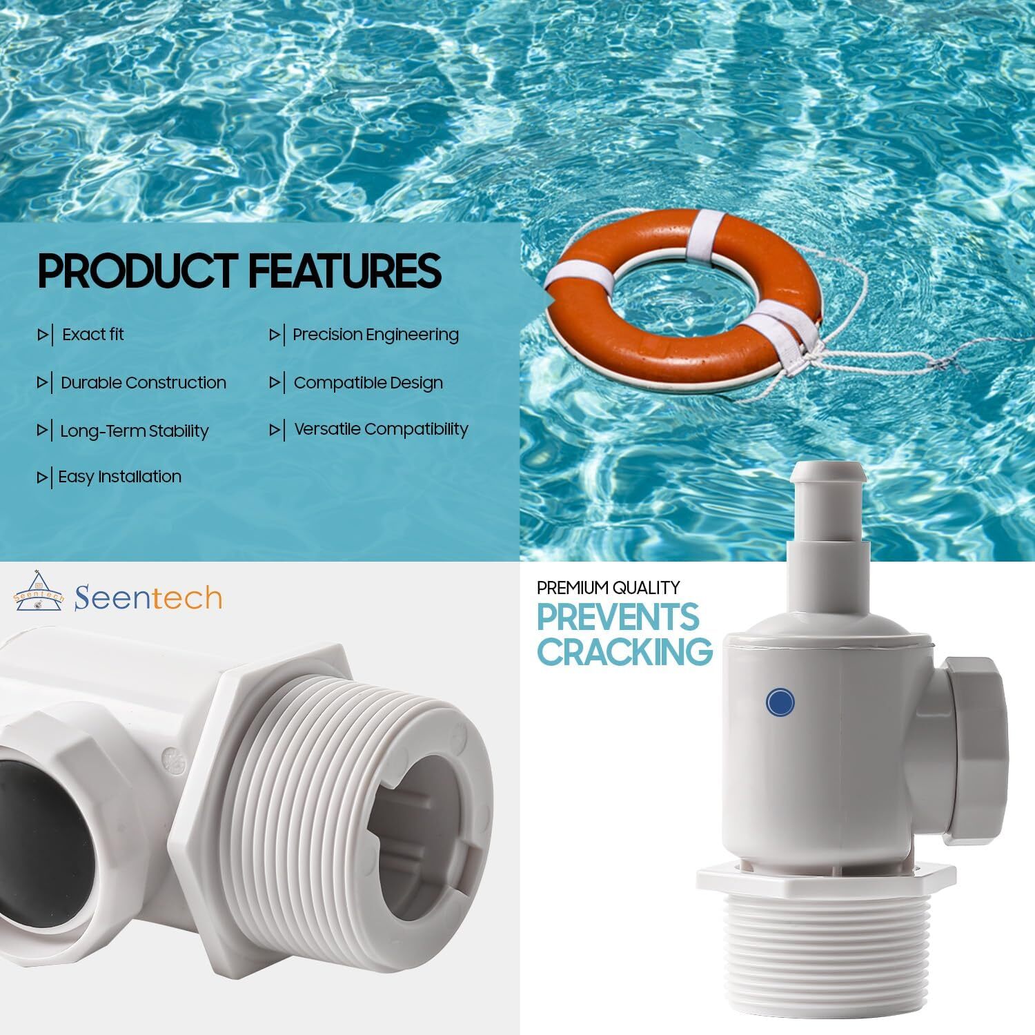 Universal Wall Fitting UWF Connector 9-100-9001 For Polaris 280/380 Pool Cleaner