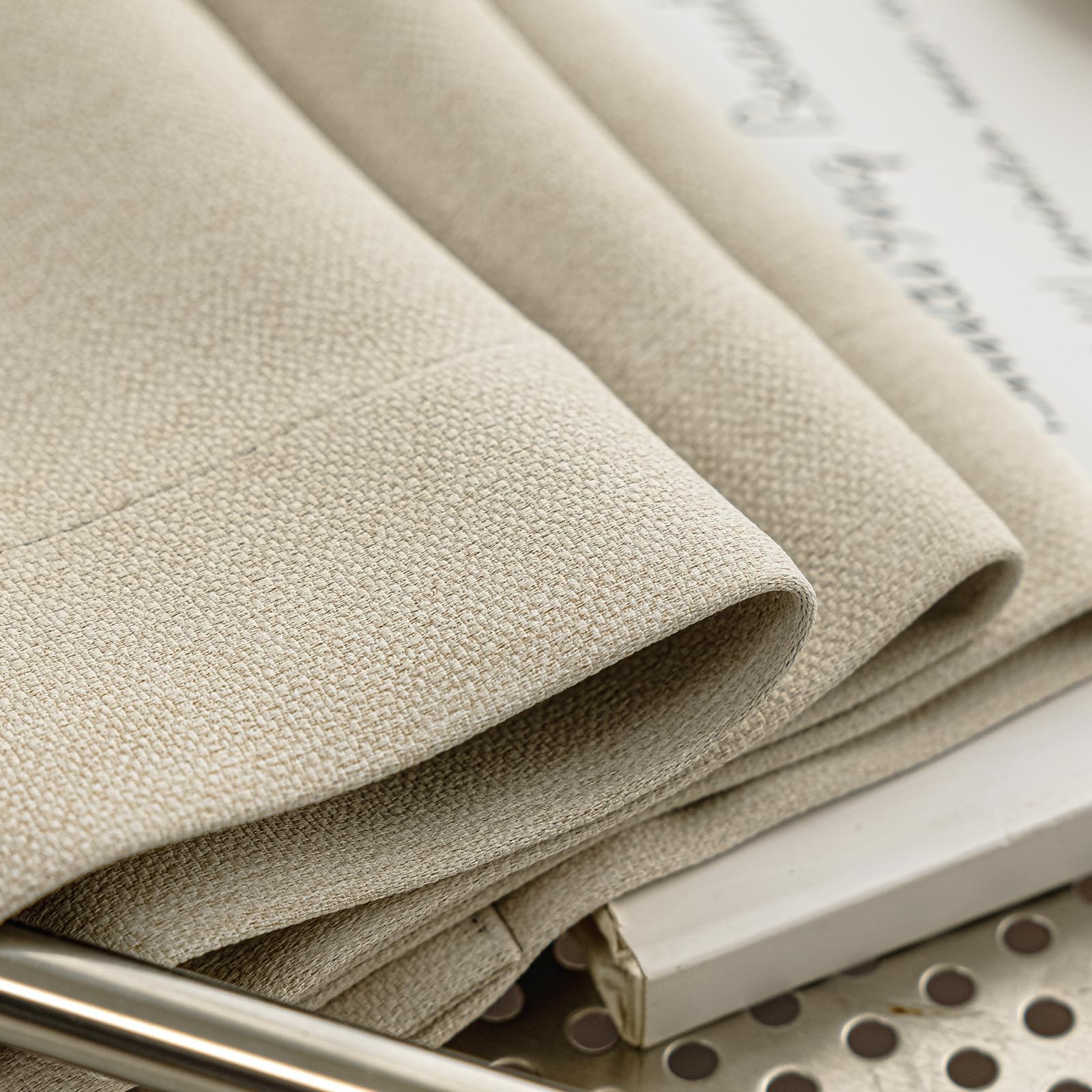 Blackout Curtains 84 Inch Length 2 Panels Set for Living Room, Grommet Linen-...