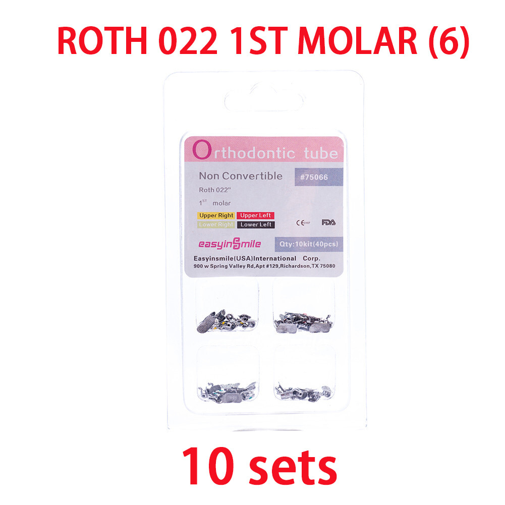 40pc Dental Buccal Tubes Orthodontic brackets 1st Molar 2nd Roth/MBT Non-Convert