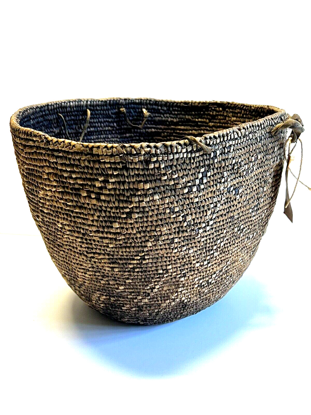 Antique Native American Indian Hand Weaved Basket; Large 13"; Late 1880's -1900