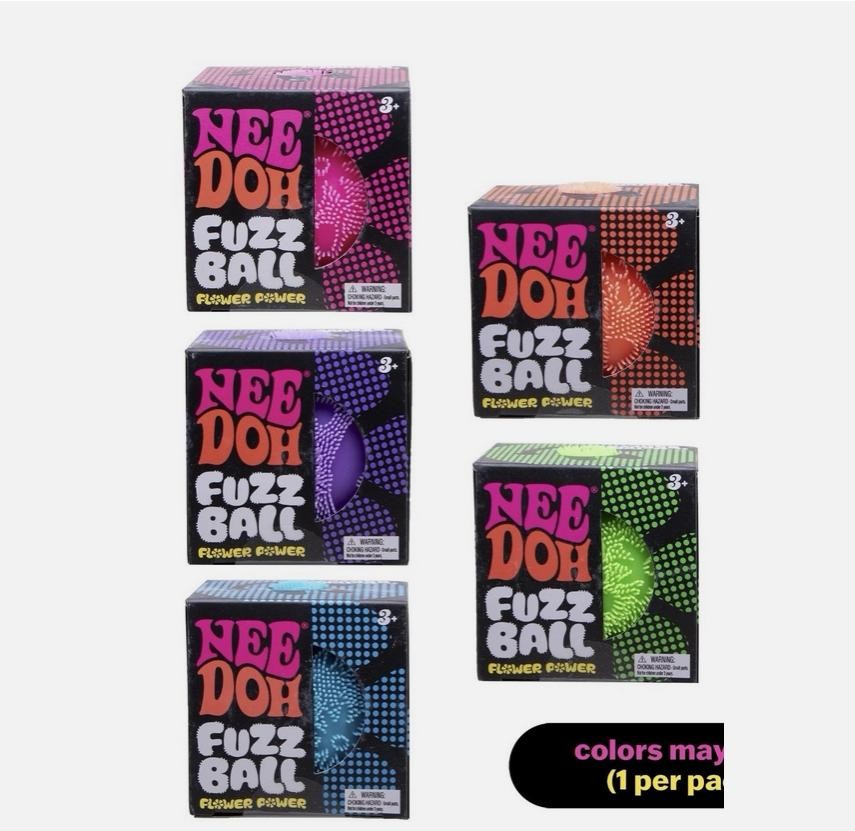 PINK NeeDoh Wonder Waves Fuzz Ball Squishy Stress Ball Nee Doh Fuzzball