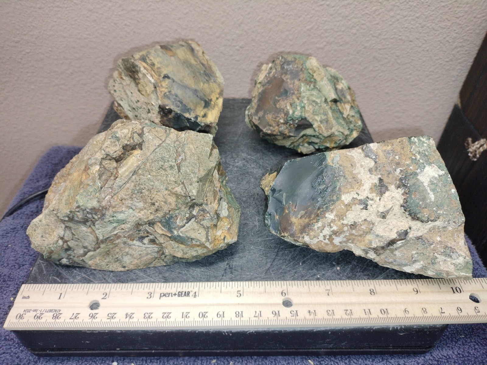 6.2LB ORBS Blue Mountain Picture of Jasper Rough 4pc Lot #23