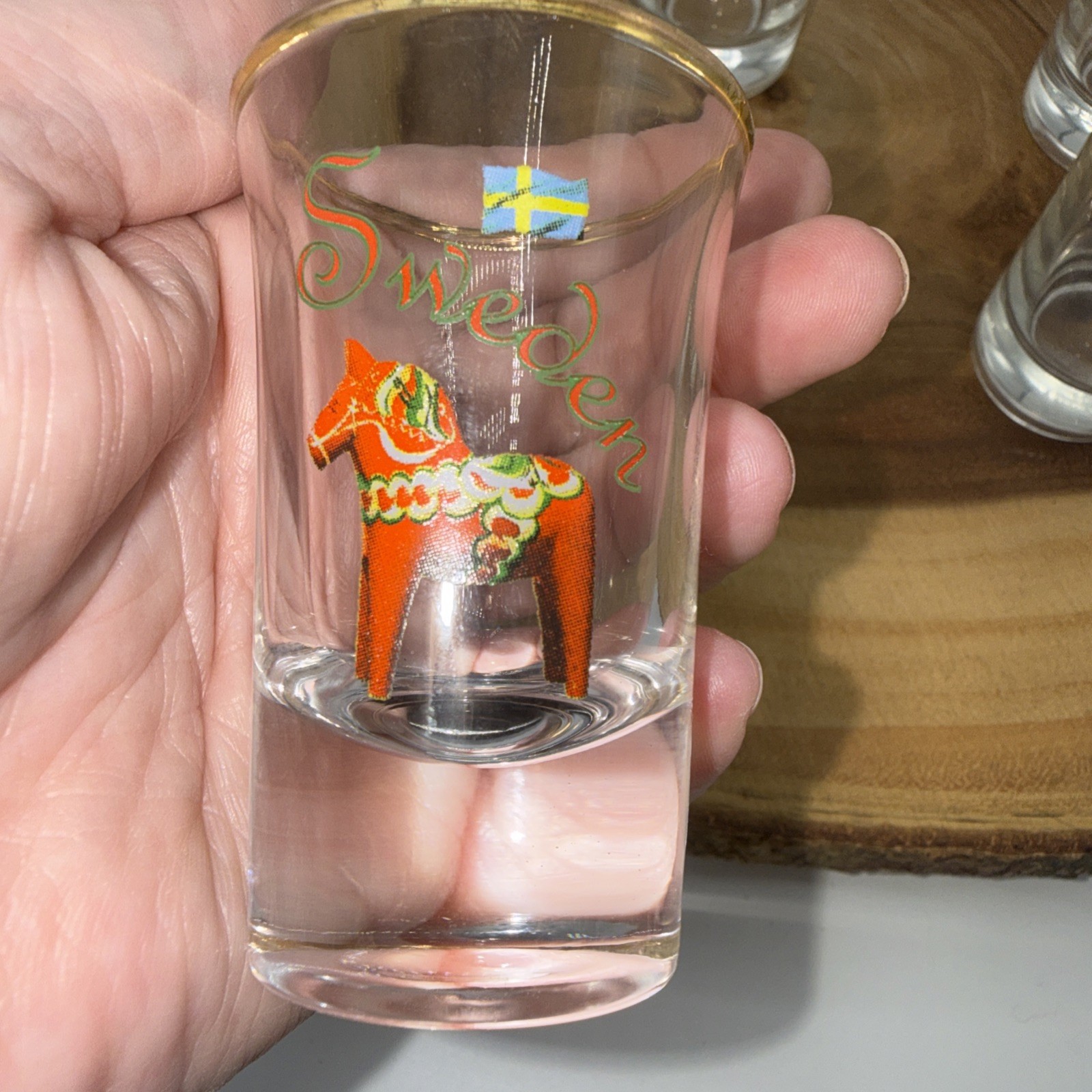 Vintage Liquor Dispenser Pump & Glass Decanter W/6 Shot Glasses W/Chrome Tray