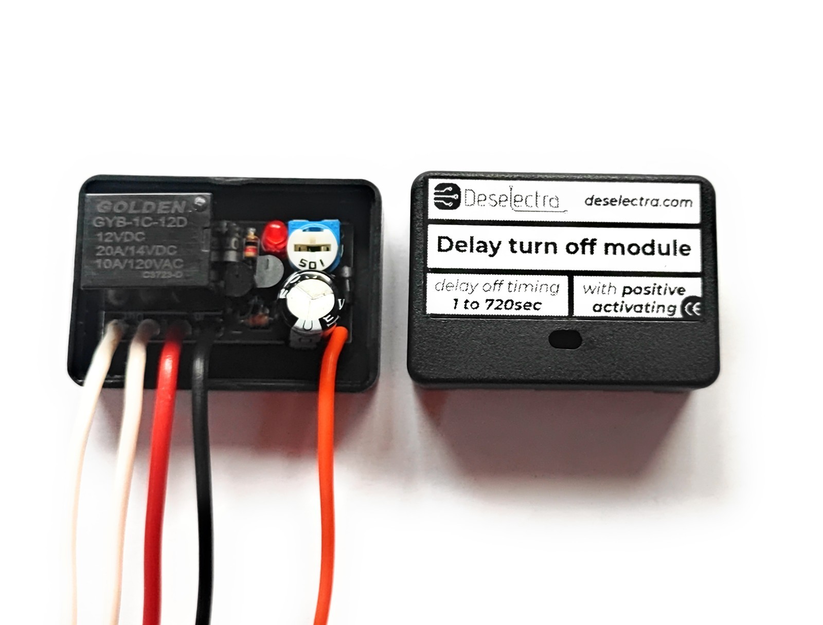 12V Adjustable Time Delay Relay Module 1–720s 20A Timer Automotive