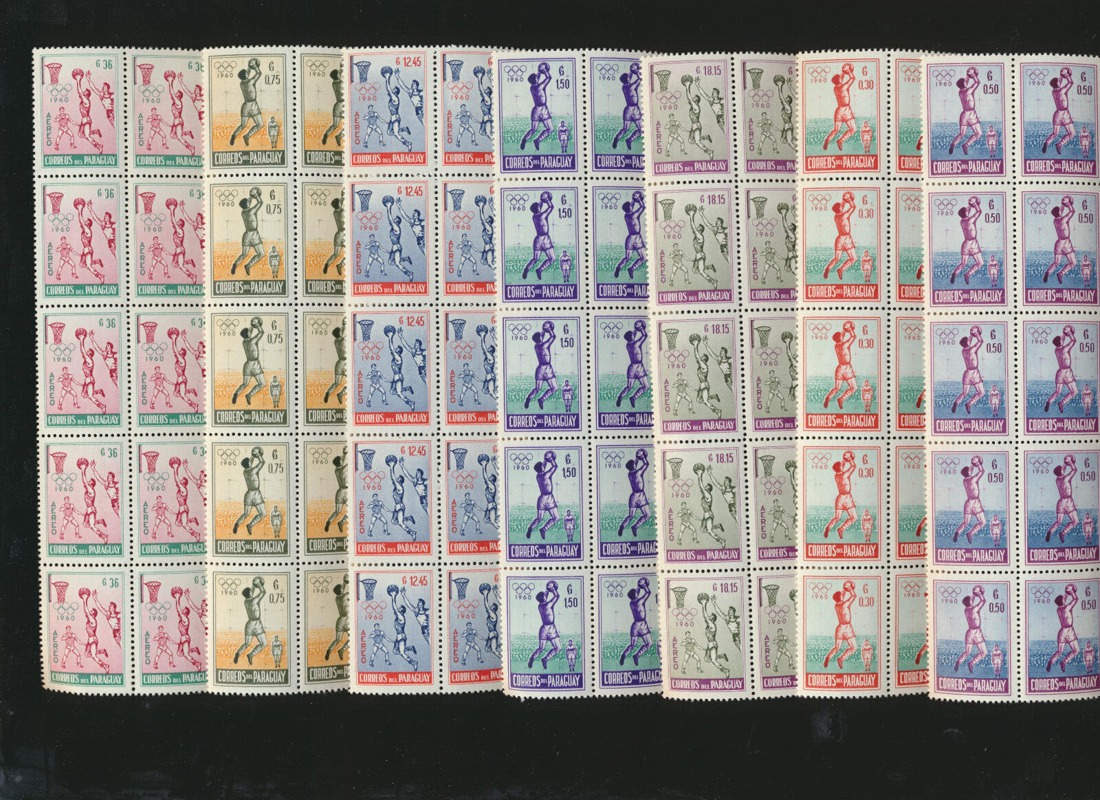 Paraguay # 556 - 559, C262 - C264 Mint NH Complete 1960 Olympics LOT of TEN SETS