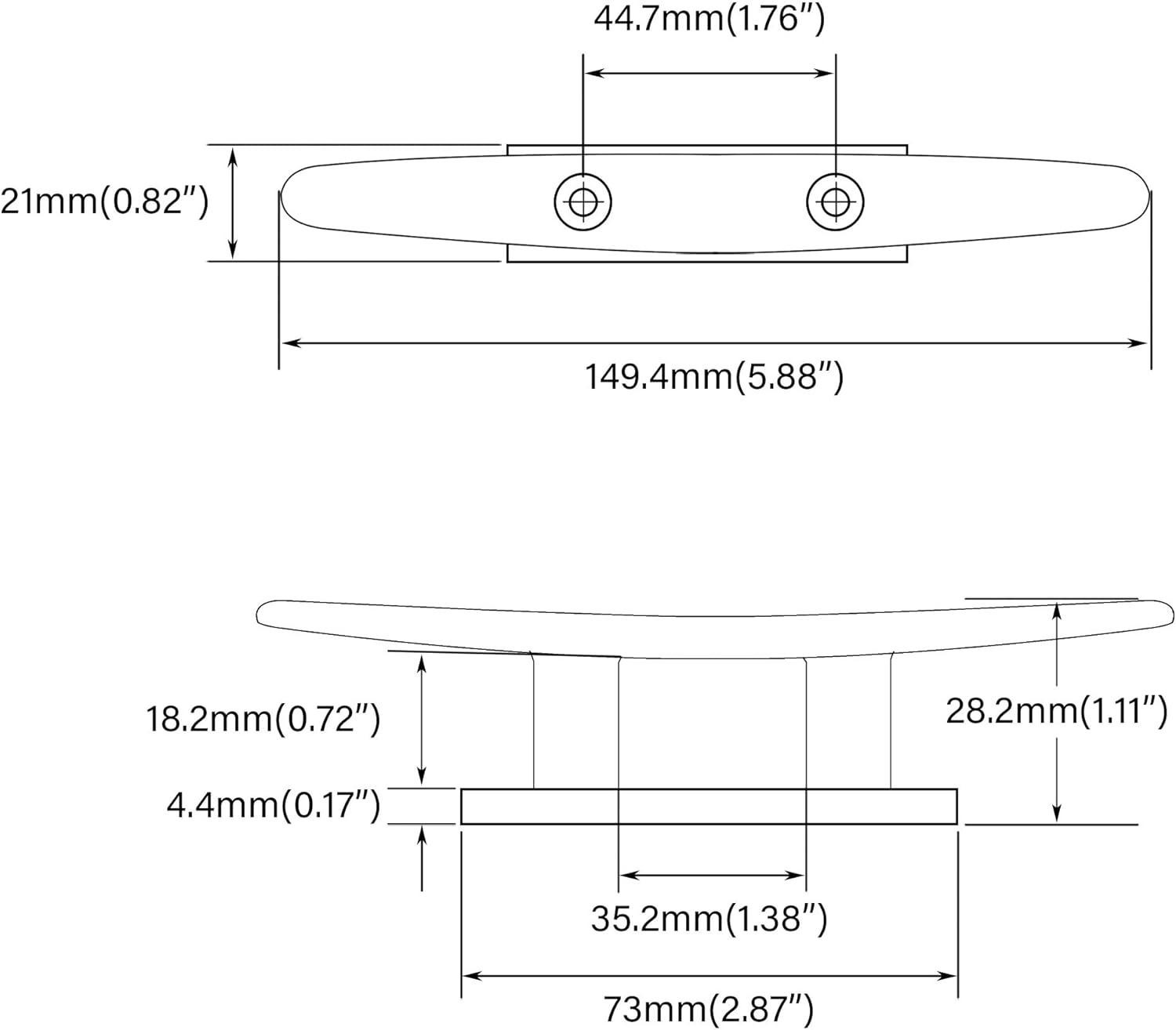 Brass Boat Cleats 6 Inch Brass Color Boat Cleat 316 Stainless Steel Boat Open Ba