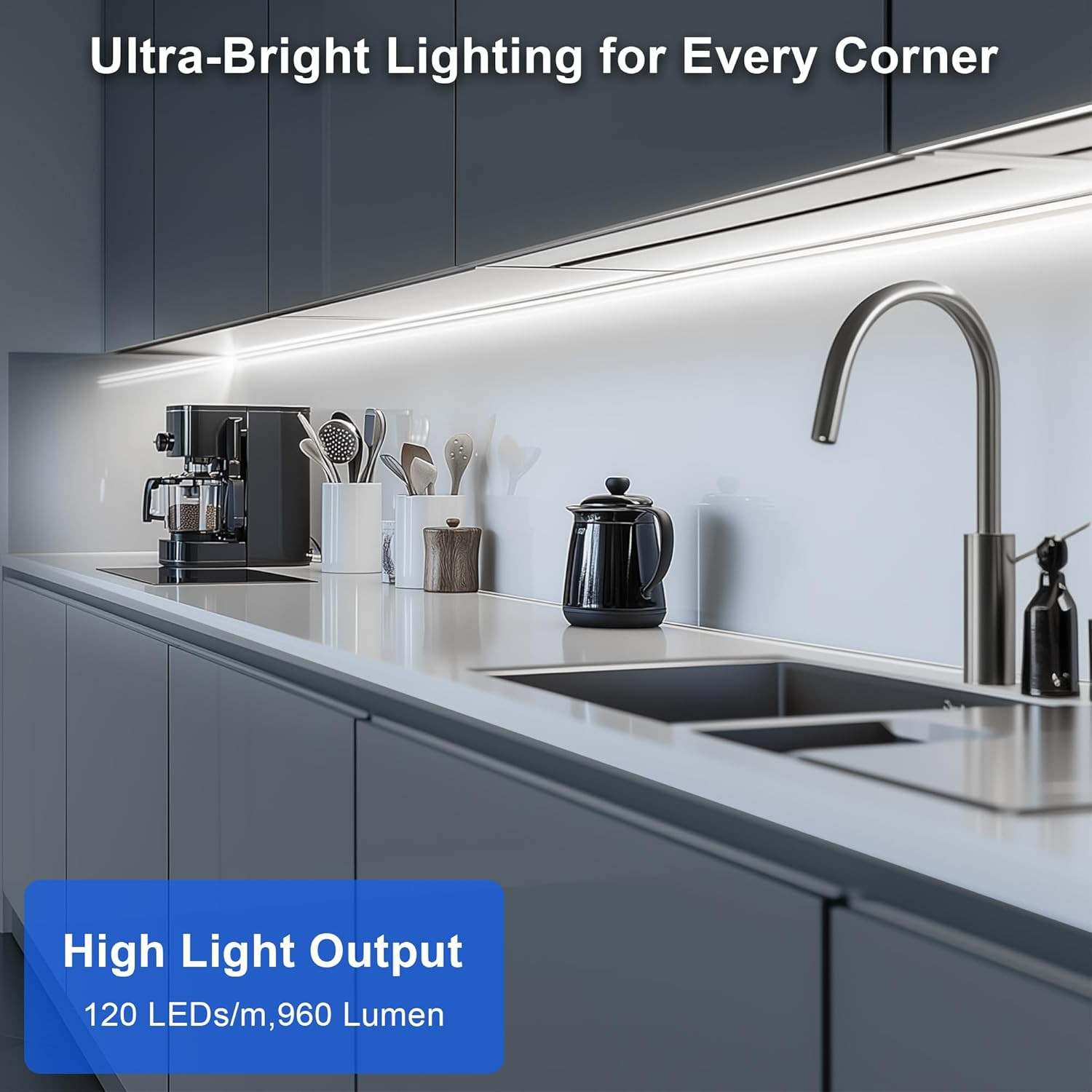 under Cabinet LED Strip Lighting Hardwired 24In, Ultra Bright Small LED Light Ba