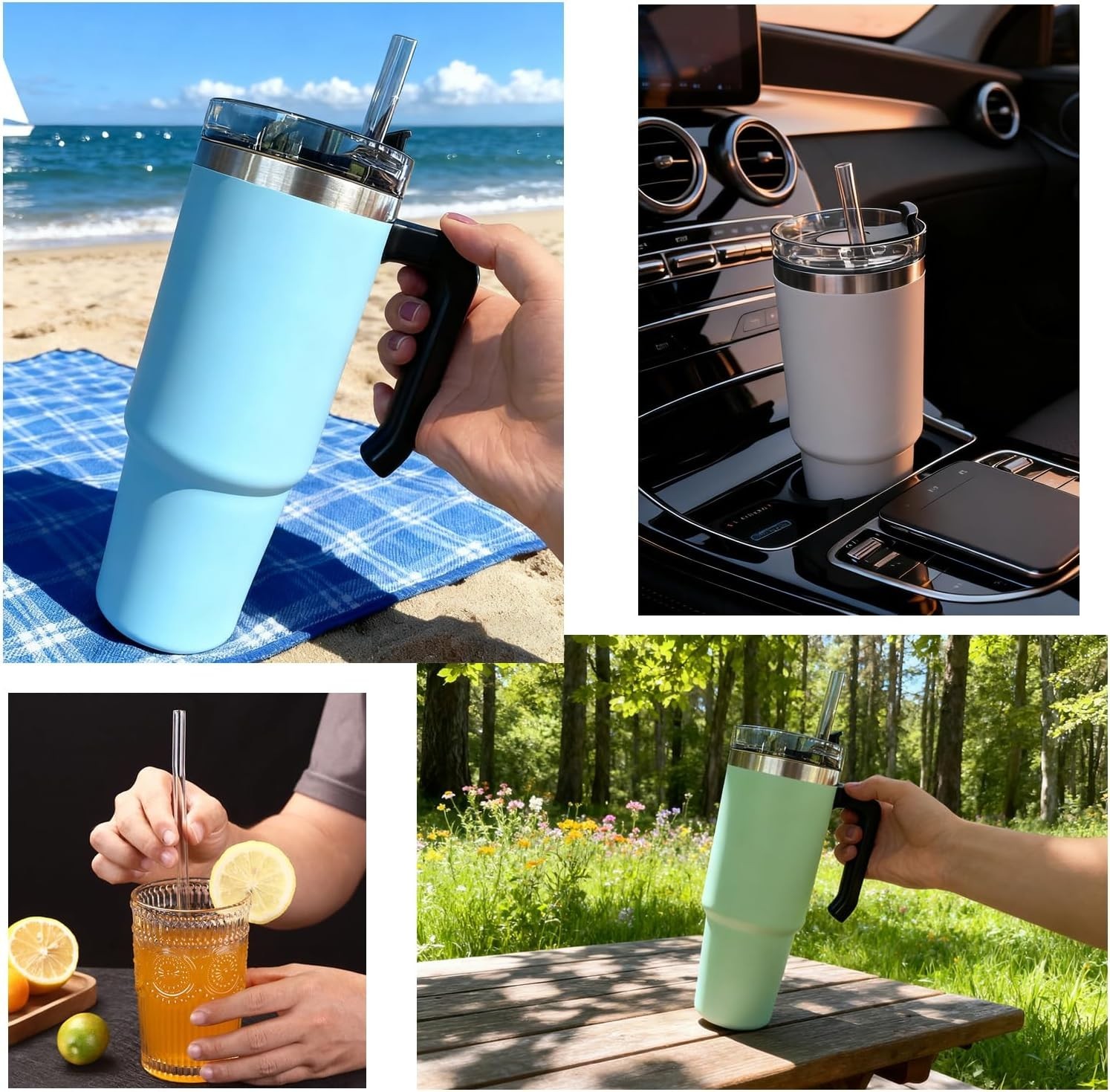 6 Pack Replacement Straws for Stanley 30 40 Oz Adventure Quencher Travel Tumbler