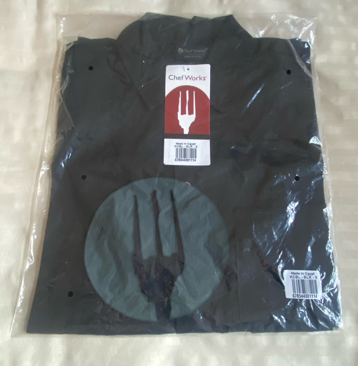 Chef Works KCBL Black Short Sleeve Cook Shirt Mens Size S