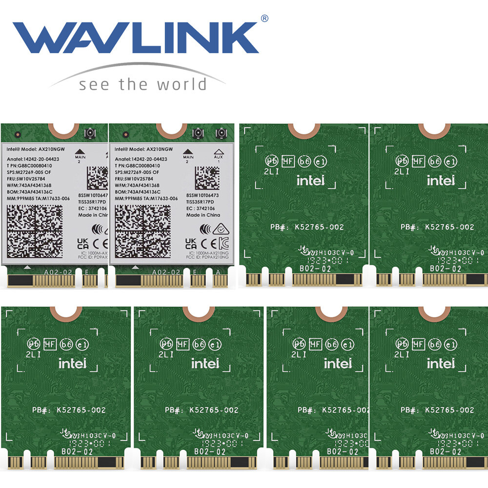 WAVLINK WIFI CARD Intel AX210NEW 5400Mbp Tri-Band Network Adapter 2.4G/5G/6G Lot