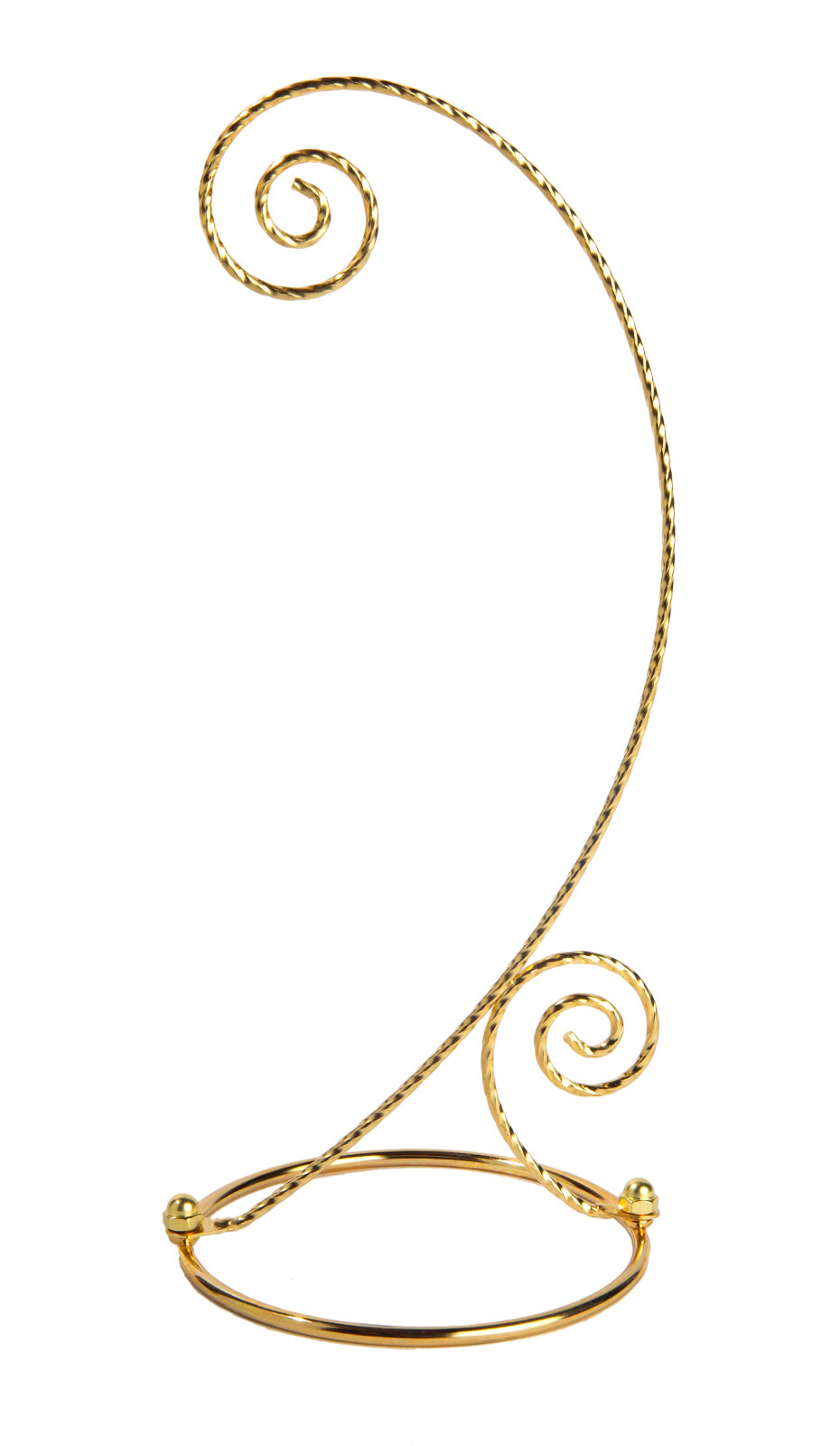 10 Inch Tall Gold Plated Brass Ornament Display Hanger Stands - 4 Pack