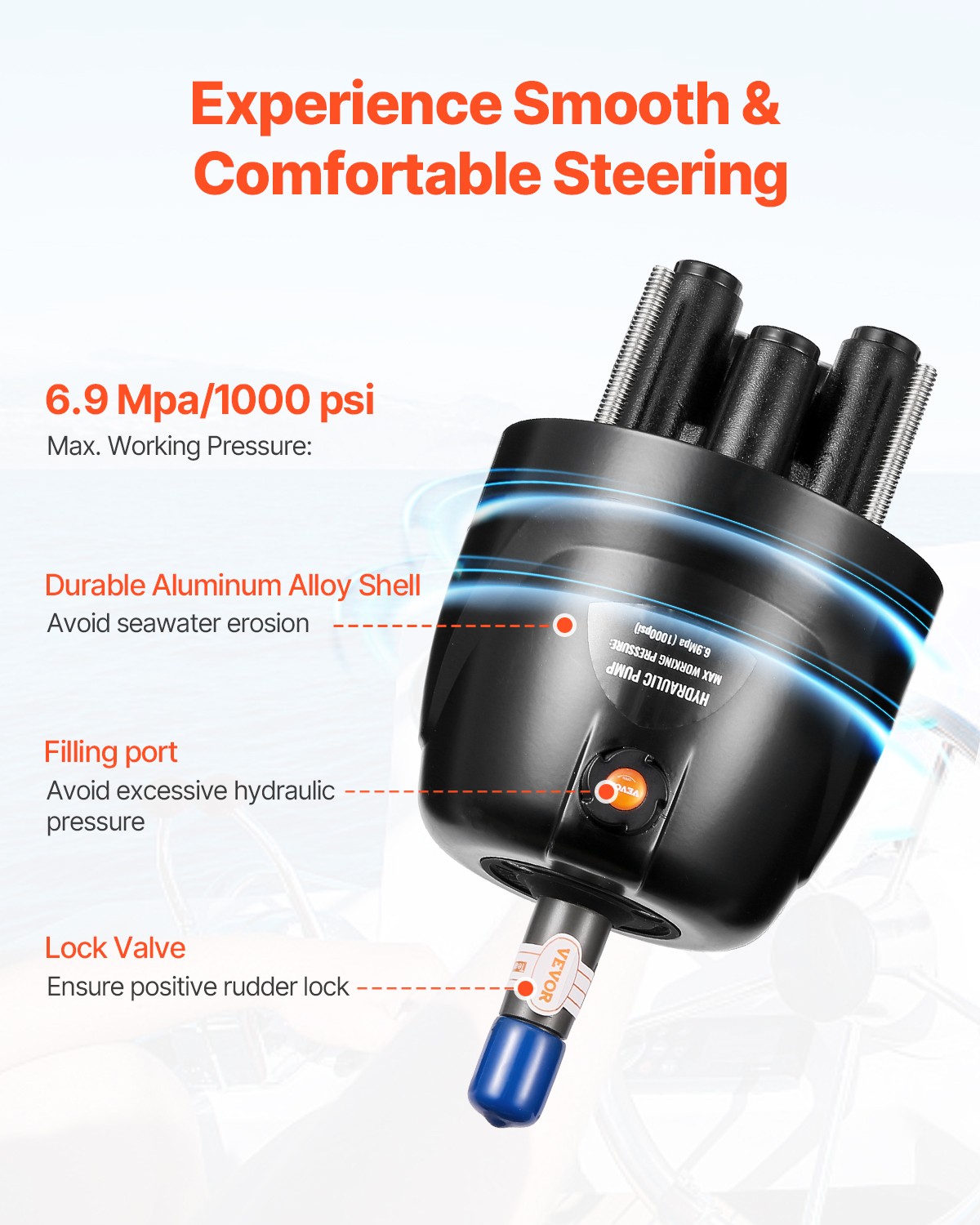 VEVOR 150HP Hydraulic Outboard Steering Kit Marine Boat Hydraulic Steering