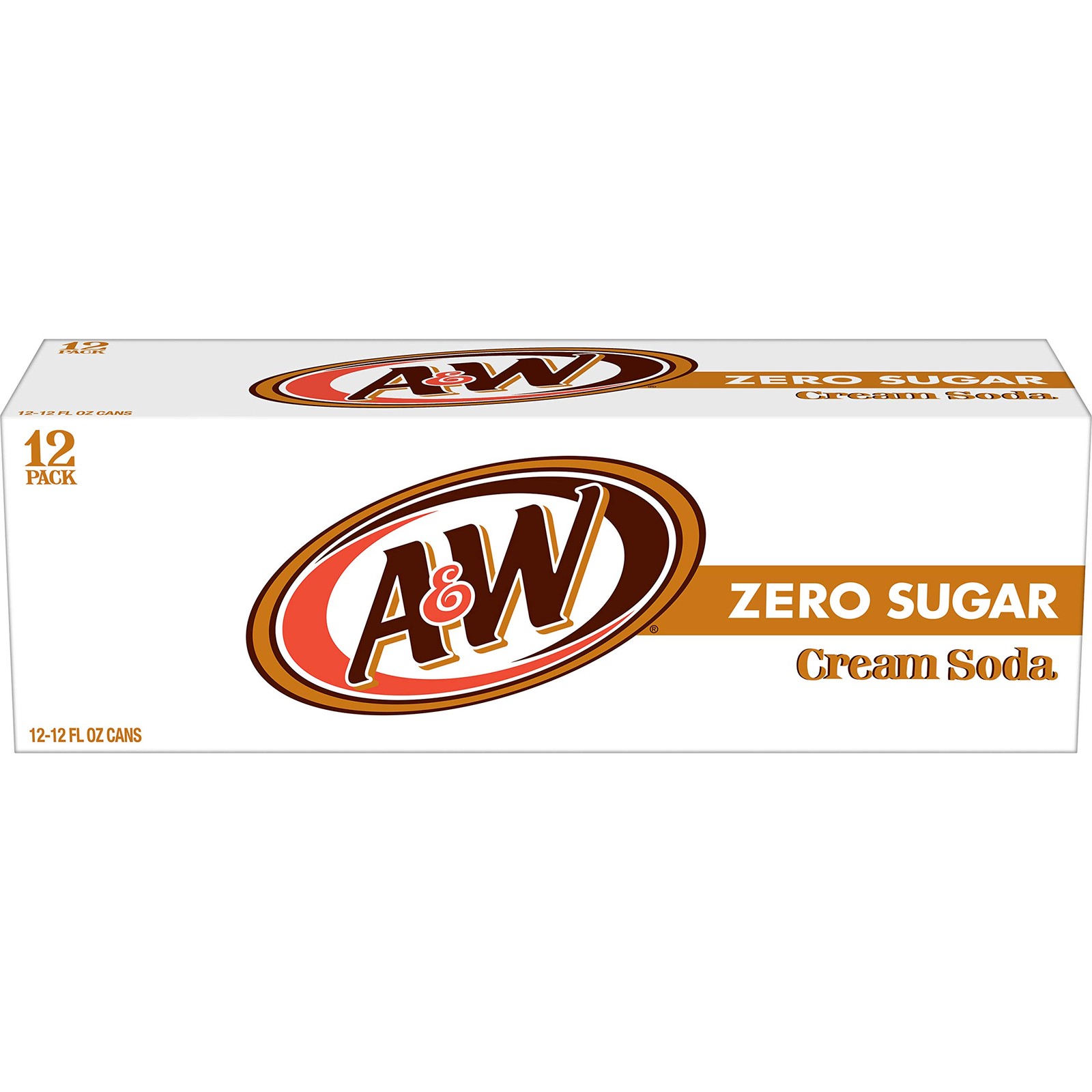 A&W Cream Soda Zero Sugar, 12 fl oz cans, 12 pack