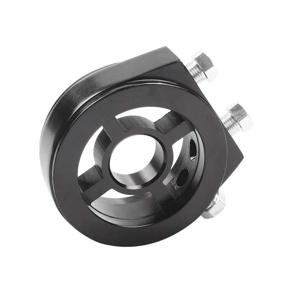 Oil Filter Sandwich Plate Thread Adapter, Universal Aluminum black