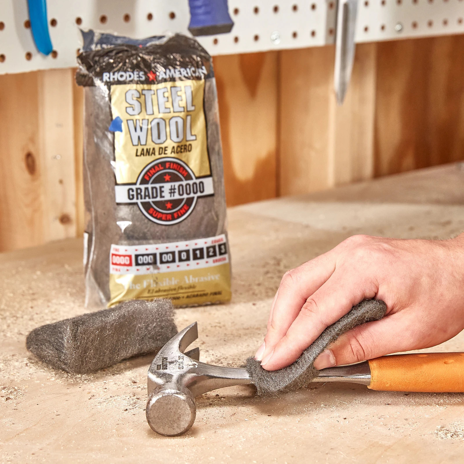 Steel Wool 0000 12 pad Fine Grade Rhodes, American Final Finish Super Fine