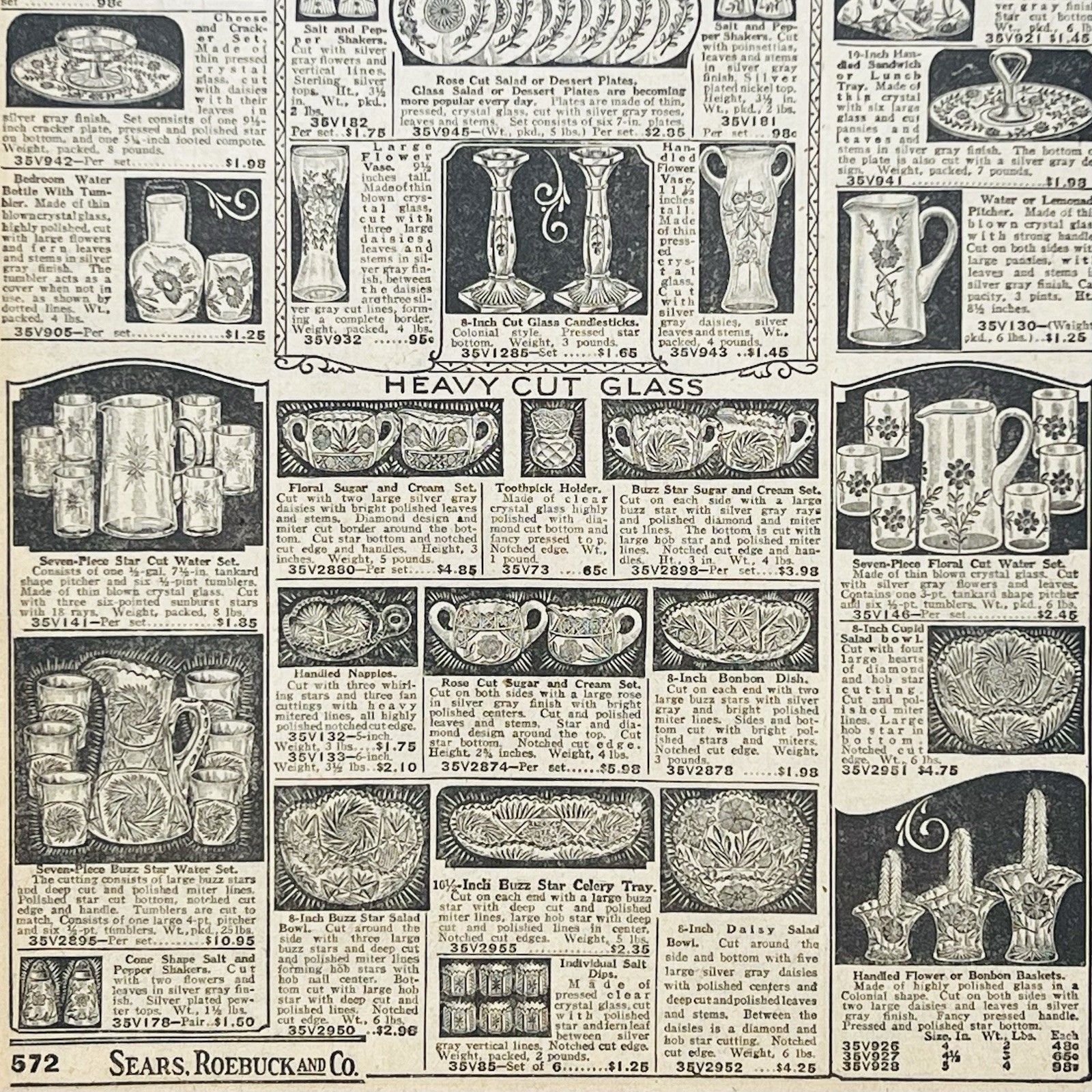 1931 Art Deco CUT GLASS & PORCELAIN POTTERY HOUSEWARES TABLEWARE Sears PRINT AD