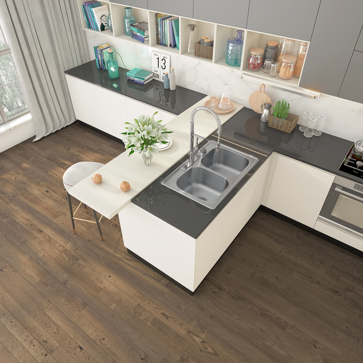 Sinber 33" Drop in Double Bowl Kitchen Sink with 304 Stainless Steel MT3322DE