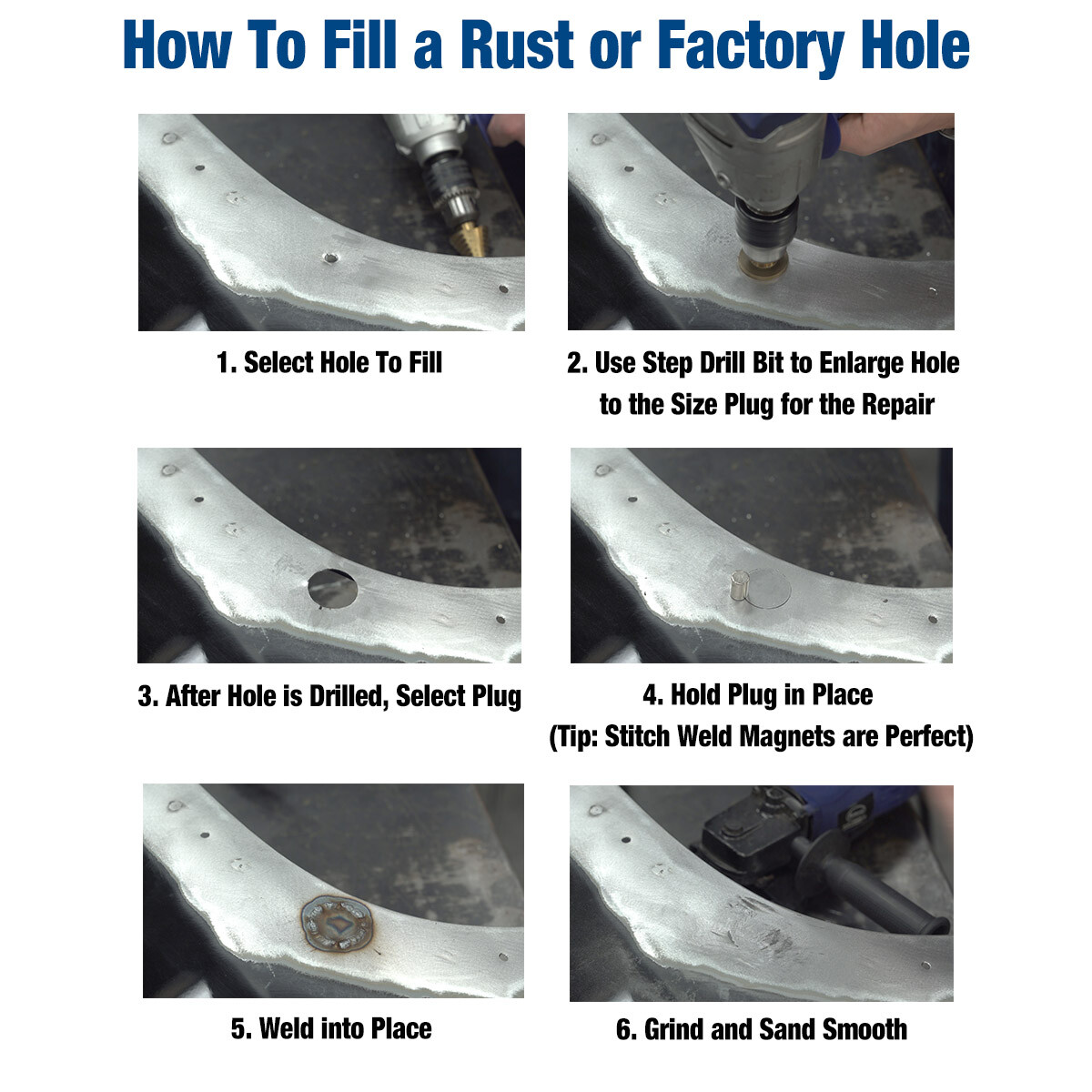 Eastwood Sheet Metal Plug Hole Kit to Fill Various Sizes of Hole