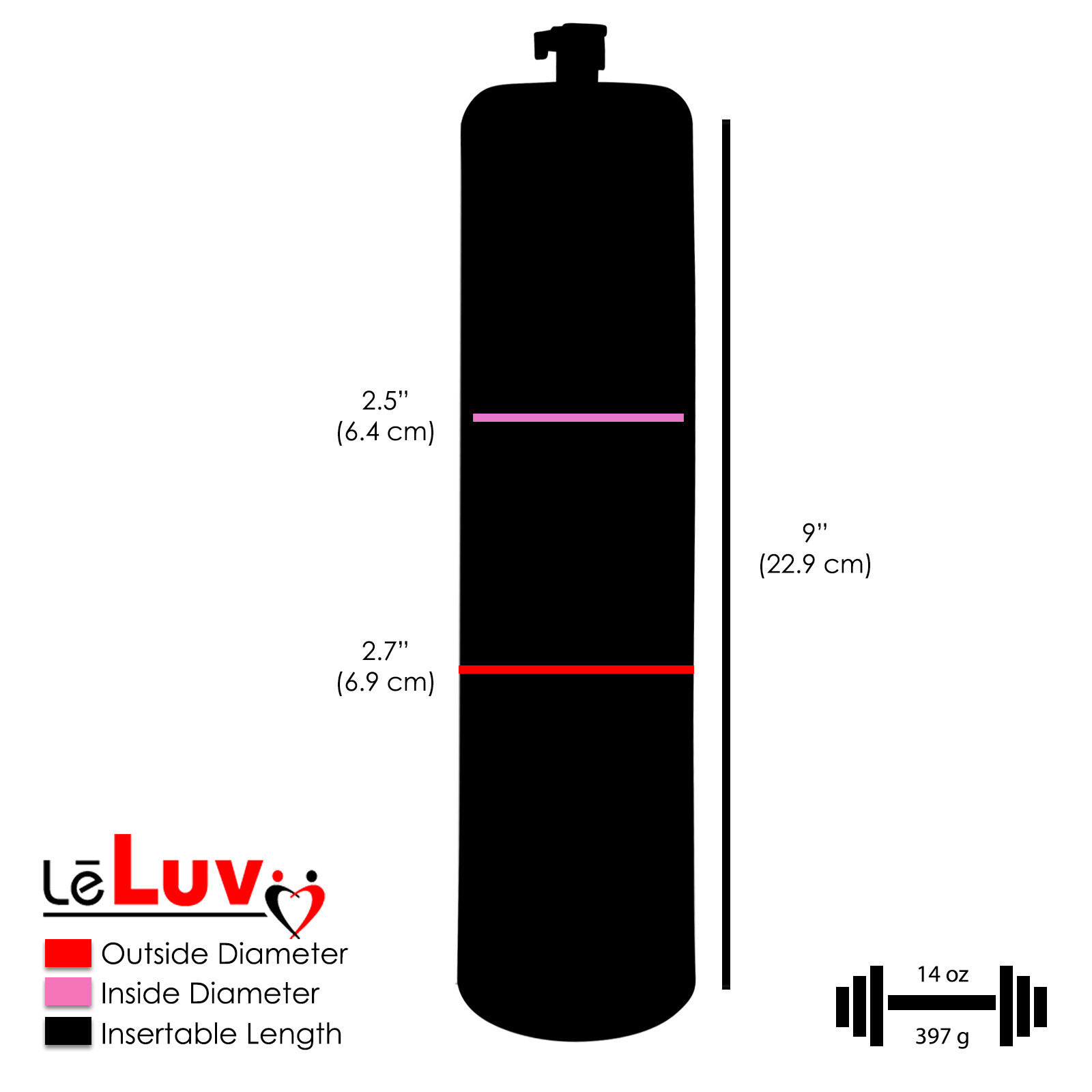 LeLuv EYRO Thick Walled Penis Cylinders No Flange Untapered with Female Fitting